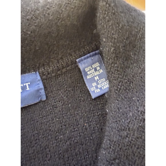 Karen Scott M Pure Wool Black Floral Embroidered Zip Jacket Sweater Australia - Picture 7 of 7